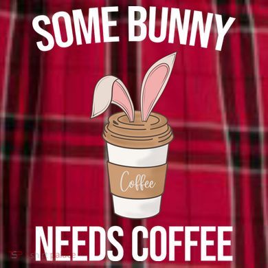 Some Bunny Needs Coffee Cute Women's Flannel Plaid Pajama Pants