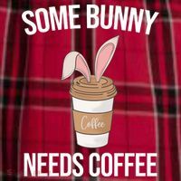 Some Bunny Needs Coffee Cute Women's Flannel Plaid Pajama Pants thumb 2