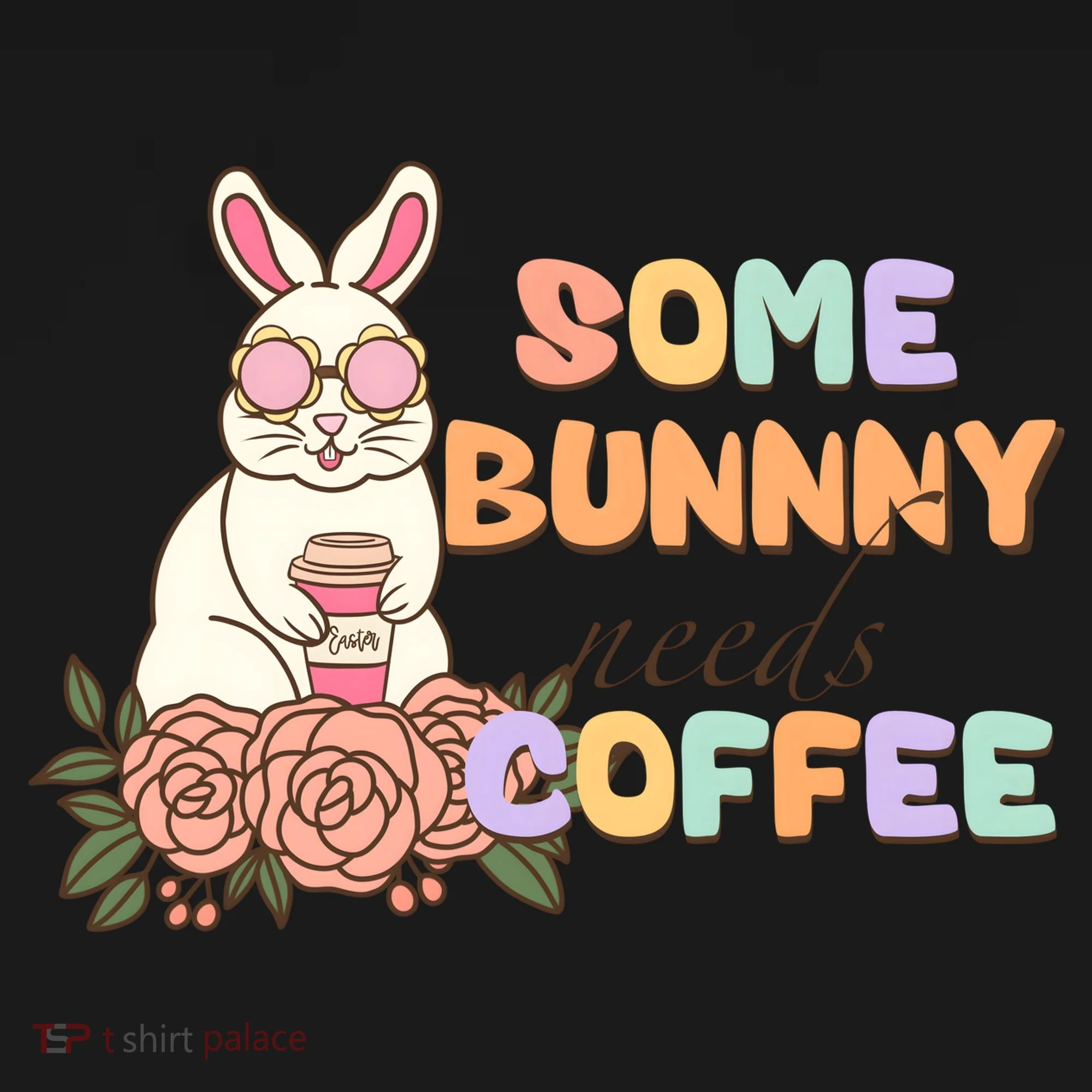 Some Bunny Needs Coffee Easter Day Gift Doggie Tank