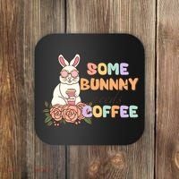 Some Bunny Needs Coffee Easter Day Gift Coaster thumb 0