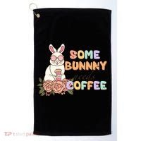 Some Bunny Needs Coffee Easter Day Gift Golf Towel thumb 0