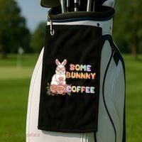 Some Bunny Needs Coffee Easter Day Gift Golf Towel thumb 2