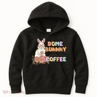 Some Bunny Needs Coffee Easter Day Gift Kids Hoodie thumb 0