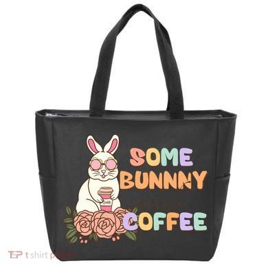 Some Bunny Needs Coffee Easter Day Gift Tote Bag