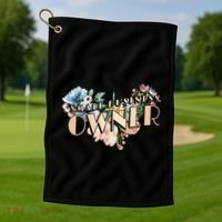 Small Business Owner Flower Golf Towel thumb 1