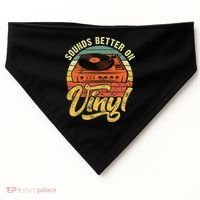 Sounds Better On Vinyl Music Lover Disc Records Collector USA-Made Doggie Bandana thumb 0