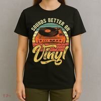 Sounds Better On Vinyl Music Lover Disc Records Collector T-Shirt thumb 4