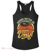 Sounds Better On Vinyl Music Lover Disc Records Collector Ladies PosiCharge Competitor Racerback Tank thumb 0