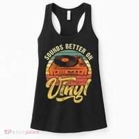 Sounds Better On Vinyl Music Lover Disc Records Collector Women's Tank Top thumb 0