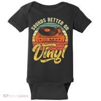 Sounds Better On Vinyl Music Lover Disc Records Collector Baby Bodysuit thumb 0