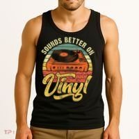 Sounds Better On Vinyl Music Lover Disc Records Collector Tank Top thumb 3