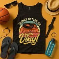 Sounds Better On Vinyl Music Lover Disc Records Collector Tank Top thumb 4
