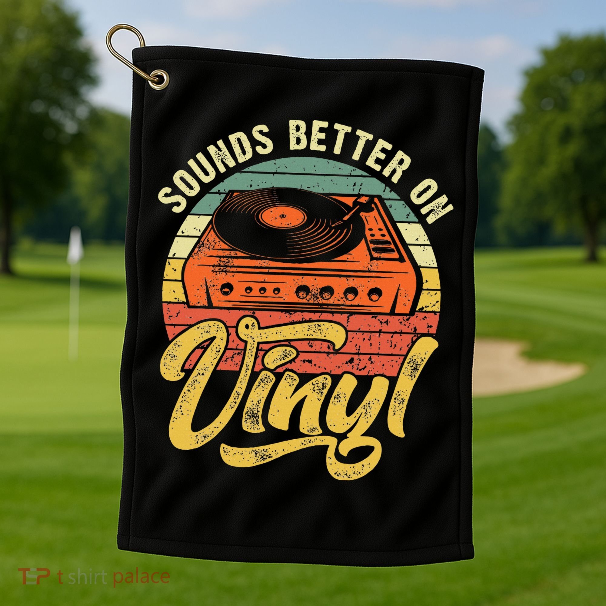 Sounds Better On Vinyl Music Lover Disc Records Collector Golf Towel
