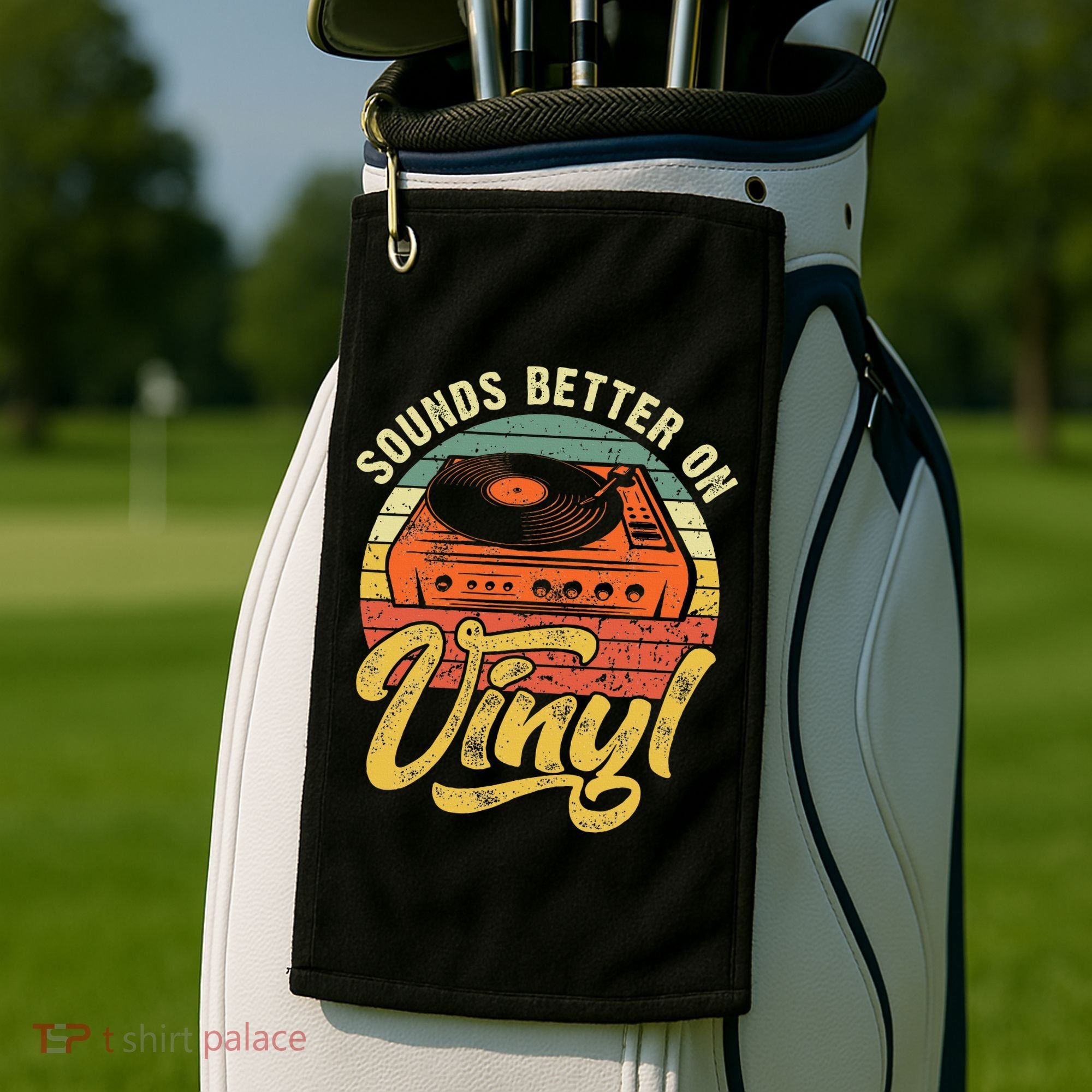 Sounds Better On Vinyl Music Lover Disc Records Collector Golf Towel