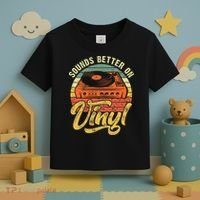 Sounds Better On Vinyl Music Lover Disc Records Collector Toddler T-Shirt thumb 3