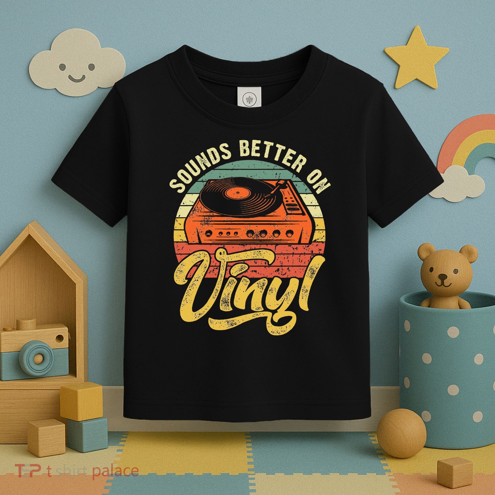 Sounds Better On Vinyl Music Lover Disc Records Collector Toddler T-Shirt