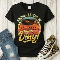 Sounds Better On Vinyl Music Lover Disc Records Collector Women's T-Shirt thumb 3