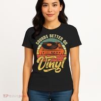 Sounds Better On Vinyl Music Lover Disc Records Collector Women's T-Shirt thumb 4