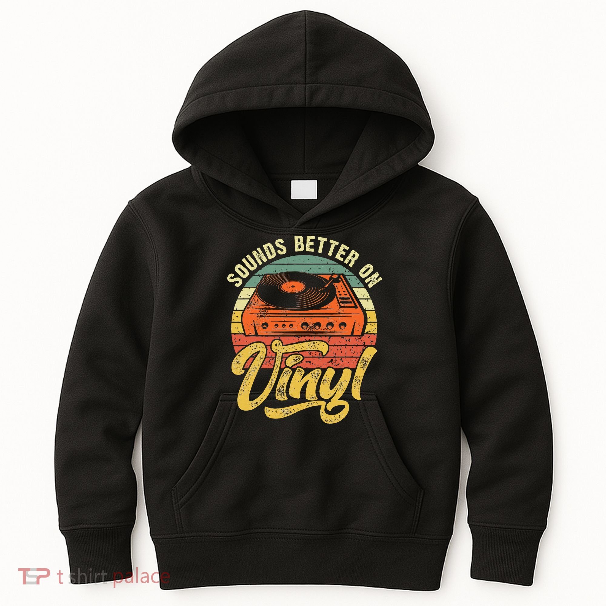 Sounds Better On Vinyl Music Lover Disc Records Collector Kids Hoodie