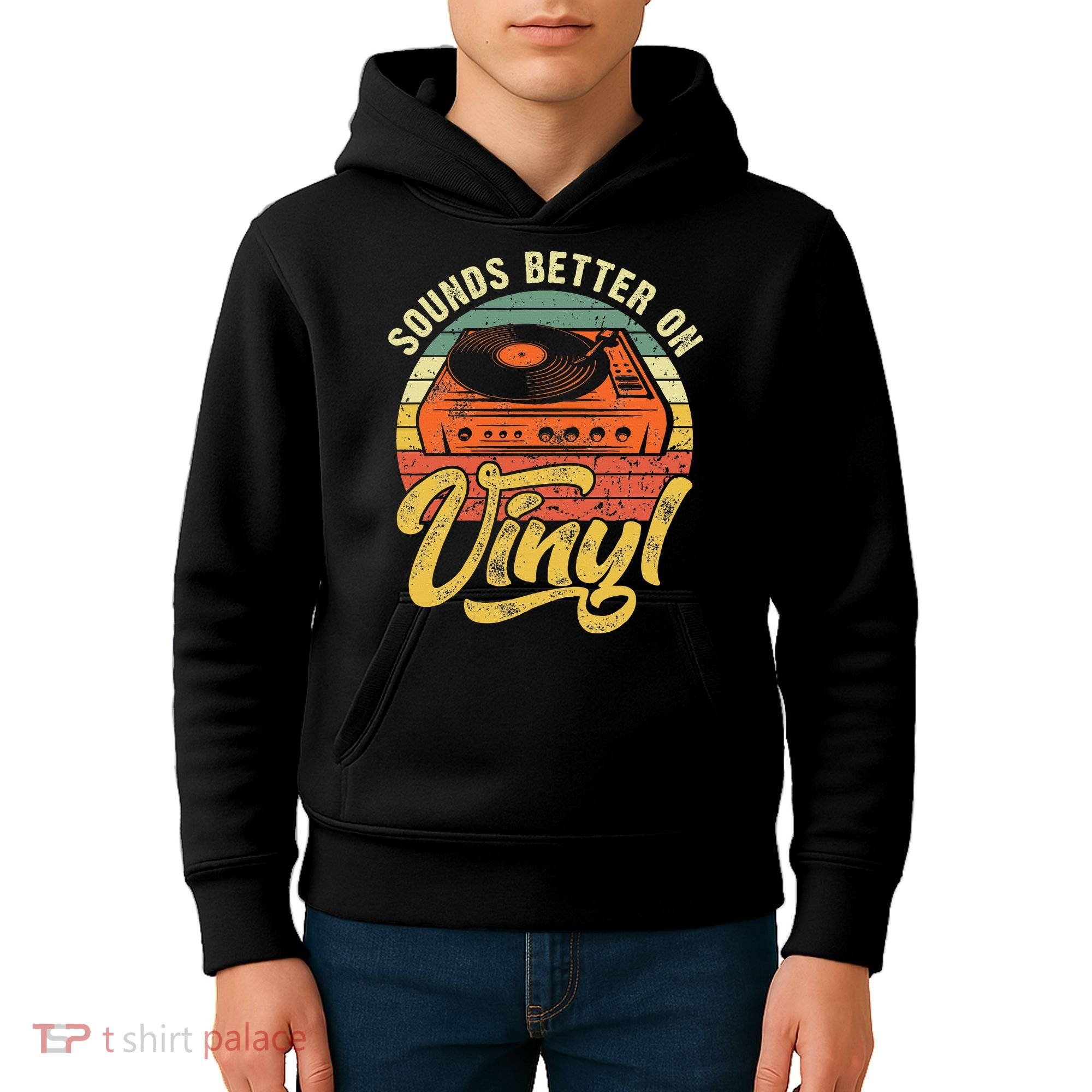 Sounds Better On Vinyl Music Lover Disc Records Collector Kids Hoodie