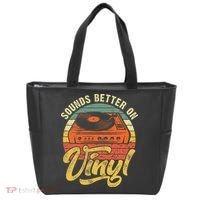 Sounds Better On Vinyl Music Lover Disc Records Collector Tote Bag thumb 0