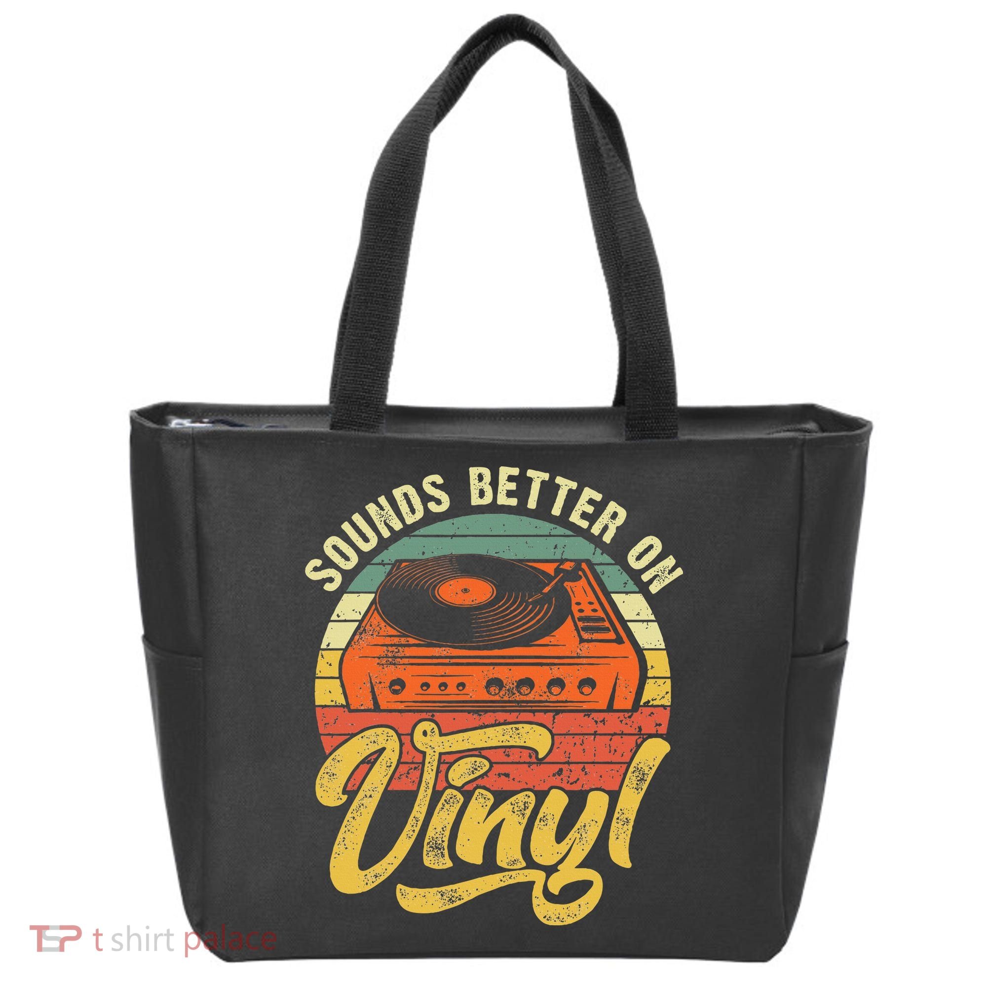 Sounds Better On Vinyl Music Lover Disc Records Collector Tote Bag