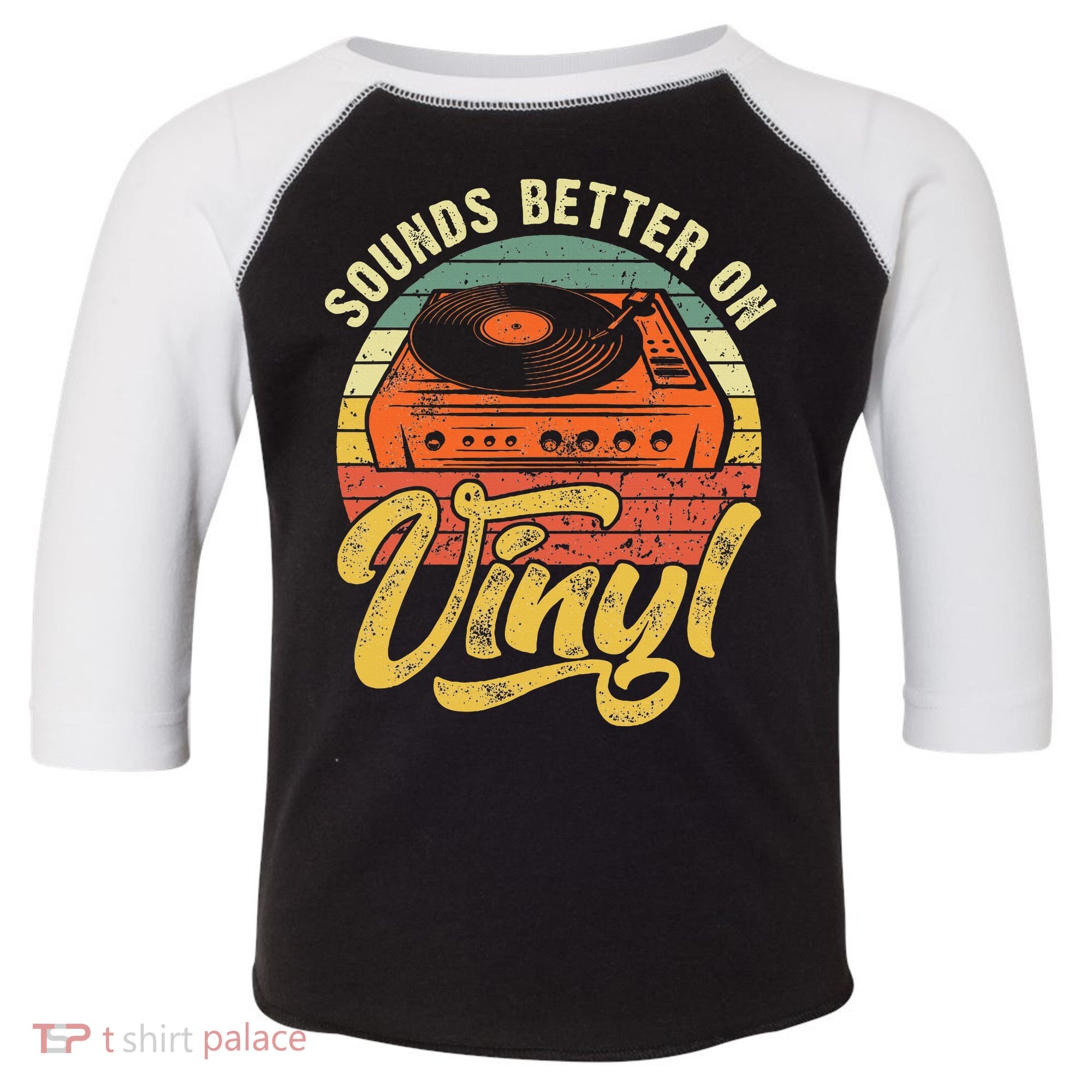 Sounds Better On Vinyl Music Lover Disc Records Collector Toddler Fine Jersey T-Shirt