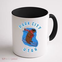 Skiing Bear On Ski Slope Funny Park City Utah Souvenir Gift Coffee Mug thumb 1