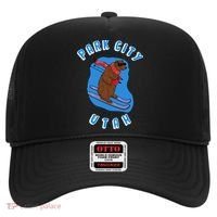 Skiing Bear On Ski Slope Funny Park City Utah Souvenir Gift Hat thumb 0