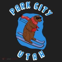 Skiing Bear On Ski Slope Funny Park City Utah Souvenir Gift Hat thumb 2