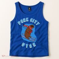 Skiing Bear On Ski Slope Funny Park City Utah Souvenir Gift Tank Top thumb 2