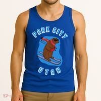 Skiing Bear On Ski Slope Funny Park City Utah Souvenir Gift Tank Top thumb 3