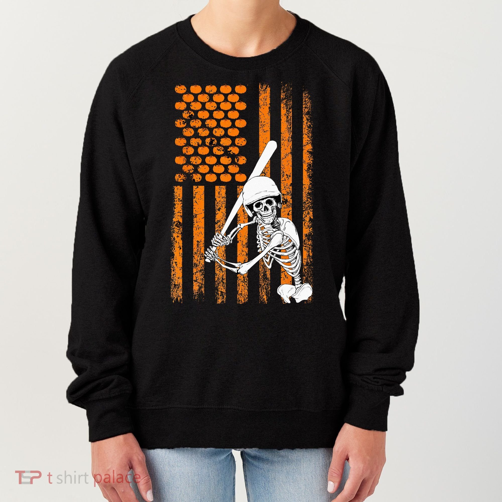 Skeleton Baseball Player Fan Skeleton Halloween Baseball Women's Sweatshirt