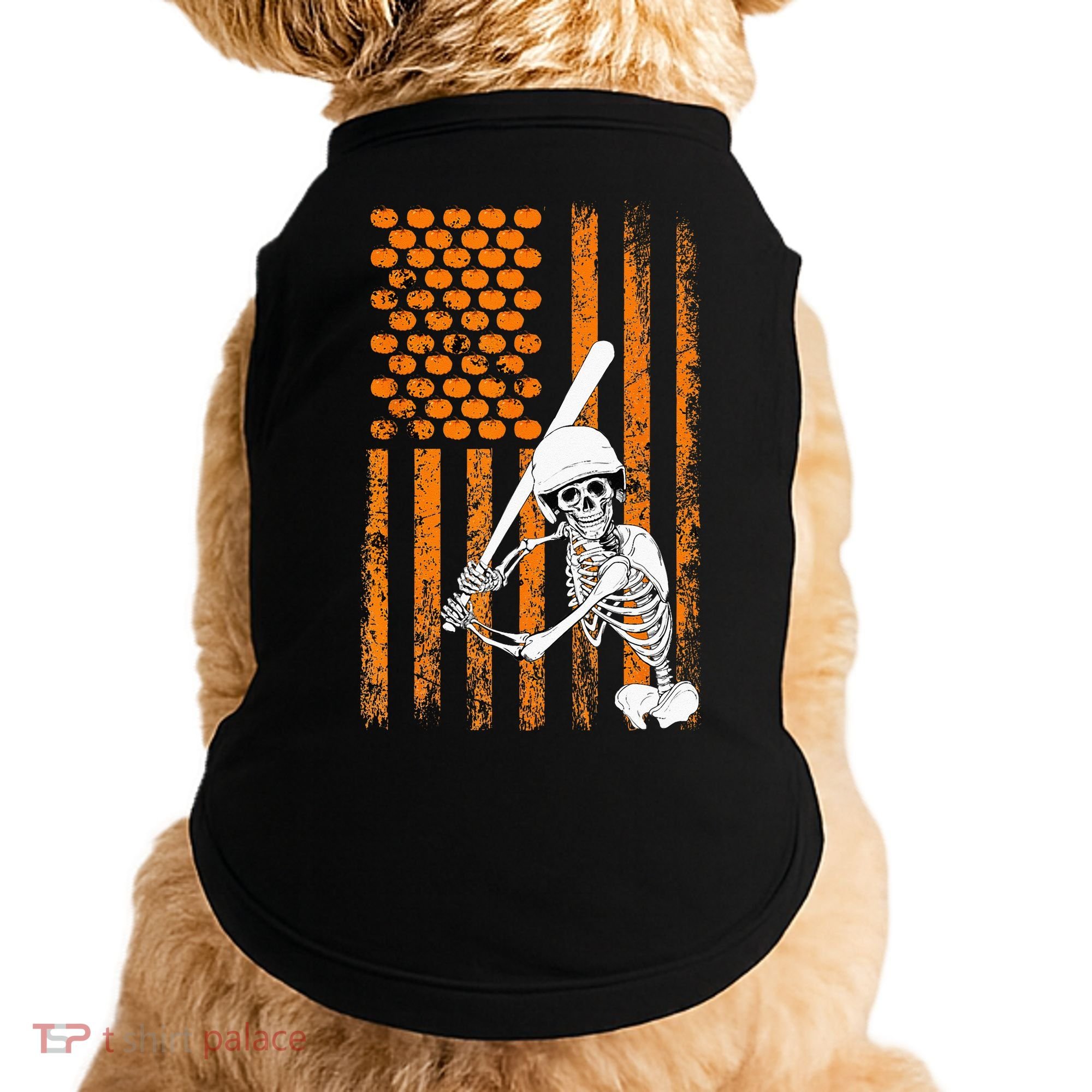 Skeleton Baseball Player Fan Skeleton Halloween Baseball Doggie Tank