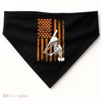Skeleton Baseball Player Fan Skeleton Halloween Baseball USA-Made Doggie Bandana thumb 0