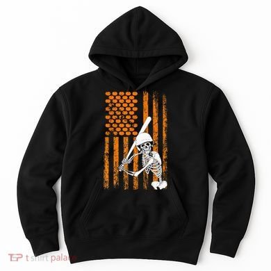 Skeleton Baseball Player Fan Skeleton Halloween Baseball Hoodie