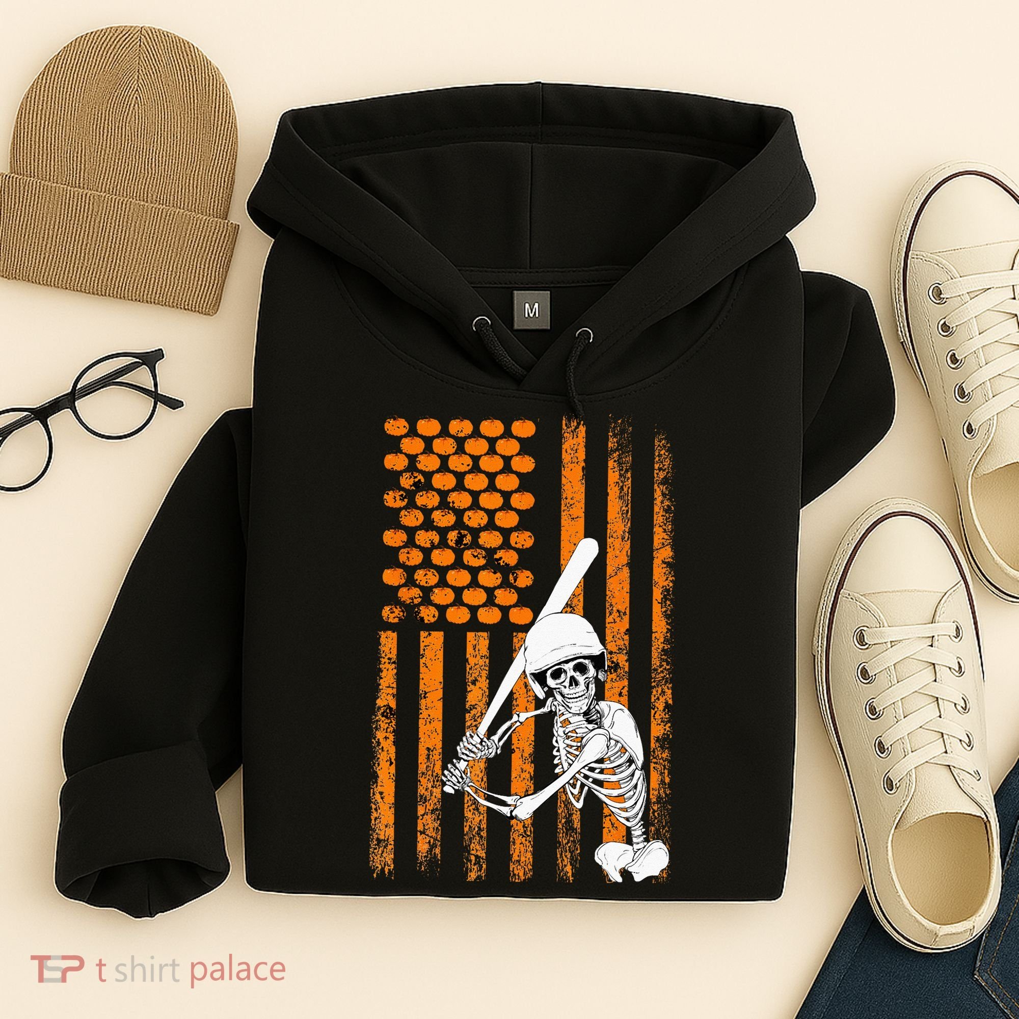 Skeleton Baseball Player Fan Skeleton Halloween Baseball Hoodie