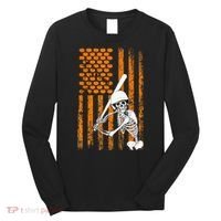 Skeleton Baseball Player Fan Skeleton Halloween Baseball Long Sleeve Shirt thumb 0