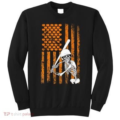 Skeleton Baseball Player Fan Skeleton Halloween Baseball Sweatshirt