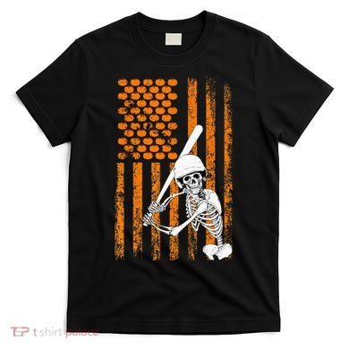 Skeleton Baseball Player Fan Skeleton Halloween Baseball T-Shirt