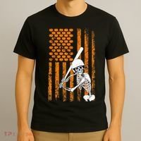 Skeleton Baseball Player Fan Skeleton Halloween Baseball T-Shirt thumb 3