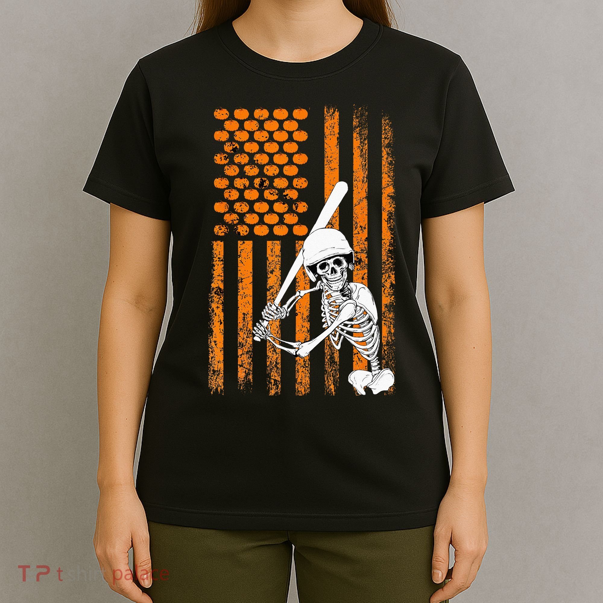 Skeleton Baseball Player Fan Skeleton Halloween Baseball T-Shirt