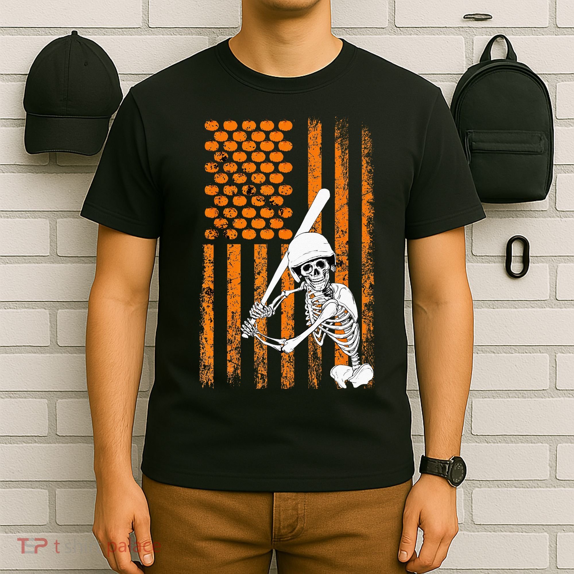 Skeleton Baseball Player Fan Skeleton Halloween Baseball T-Shirt