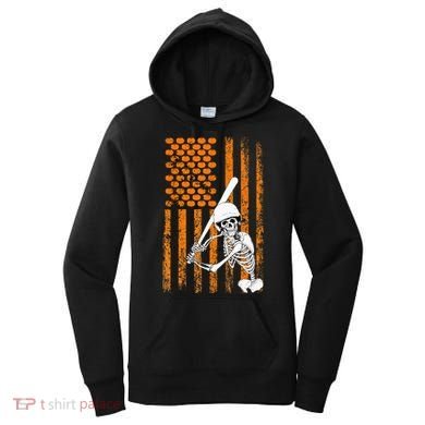 Skeleton Baseball Player Fan Skeleton Halloween Baseball Women's Hoodie