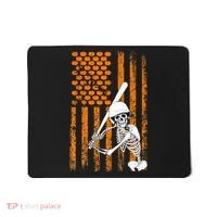 Skeleton Baseball Player Fan Skeleton Halloween Baseball Mousepad thumb 0