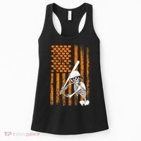 Skeleton Baseball Player Fan Skeleton Halloween Baseball Women's Tank Top thumb 0
