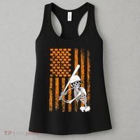 Skeleton Baseball Player Fan Skeleton Halloween Baseball Women's Tank Top thumb 3
