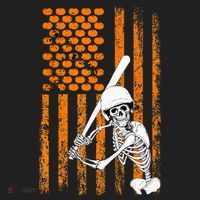 Skeleton Baseball Player Fan Skeleton Halloween Baseball Hat thumb 2