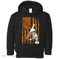 Skeleton Baseball Player Fan Skeleton Halloween Baseball Toddler Hoodie thumb 0
