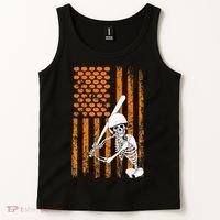 Skeleton Baseball Player Fan Skeleton Halloween Baseball Tank Top thumb 2